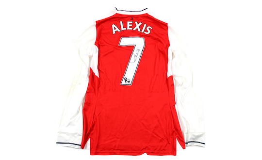 Original matchworn poppy jersey by Alexis Sanchez!