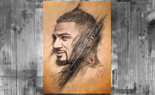 Original signiertes Portrait von Kevin-Prince Boateng - Künstler SutoSuto