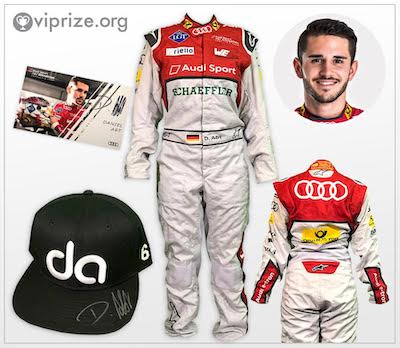 Original racing suit + signed cap & autograph card by Daniel Abt