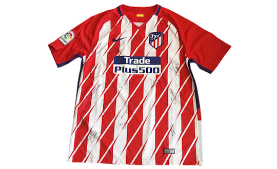 original jersey from Atletico Madrid signed by the whole team