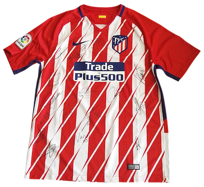 Originales Trikot von Atletico Madrid mit Unterschrift des gesamten Teams