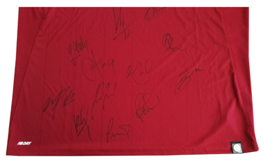 Original FC Liverpool jersey signed by all players