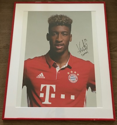 FC Bayern Munich player portrait original signed by Kingsley Coman
