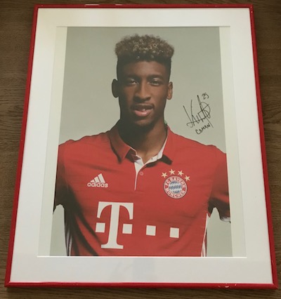 FC Bayern München Spielerportrait von Kingsley Coman original unterschrieben