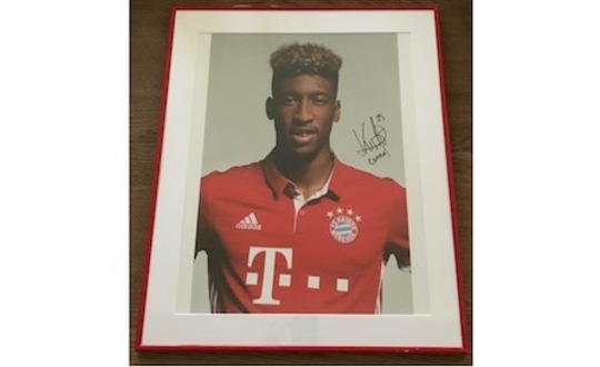 FC Bayern München Spielerportrait von Kingsley Coman original unterschrieben