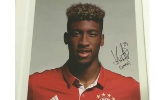 FC Bayern München Spielerportrait von Kingsley Coman original unterschrieben