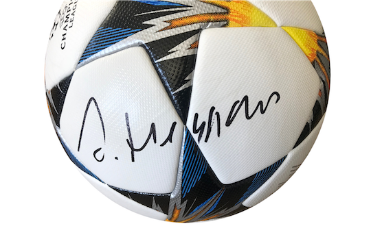 Original adidas final Kiev match ball signed by Jupp Heynckes