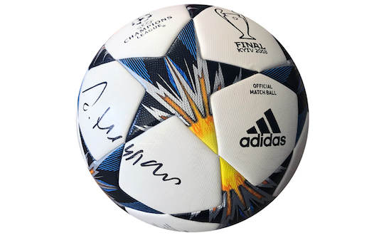 Original adidas final Kiev match ball signed by Jupp Heynckes