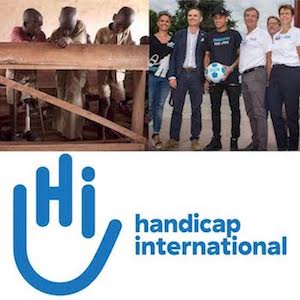 Aid organisation handicap international logo and amassador Neymar