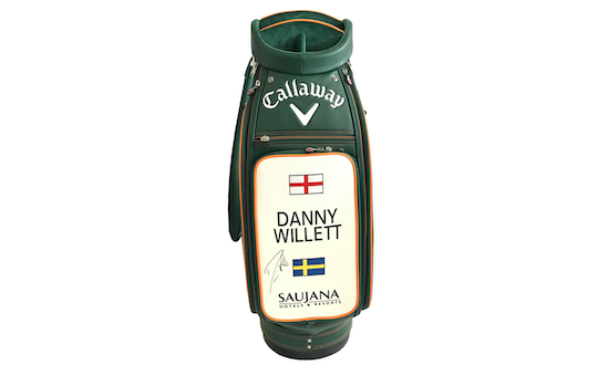 Letzte Callaway Tour Tasche original unterschrieben von Danny Willetts Masters Sieg Vorderseite