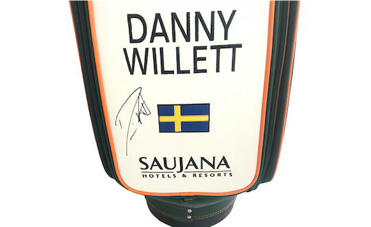 Letzte Callaway Golf Tasche original unterschrieben von Danny Willetts Masters Sieg Vorderseite