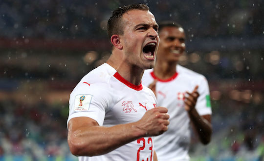 Original worn world cup  jersey from Xherdan Shaqiri