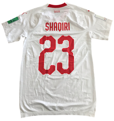 Original worn world cup  jersey from Xherdan Shaqiri