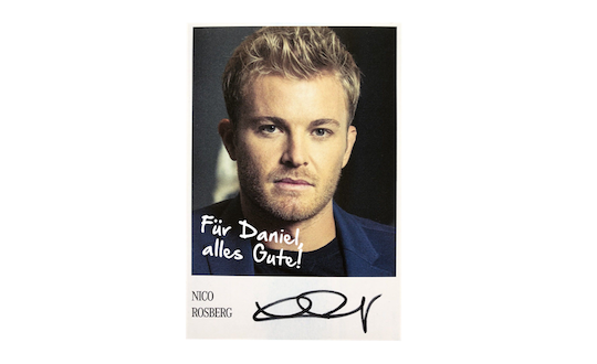 Autograph card from Nico Rosberg