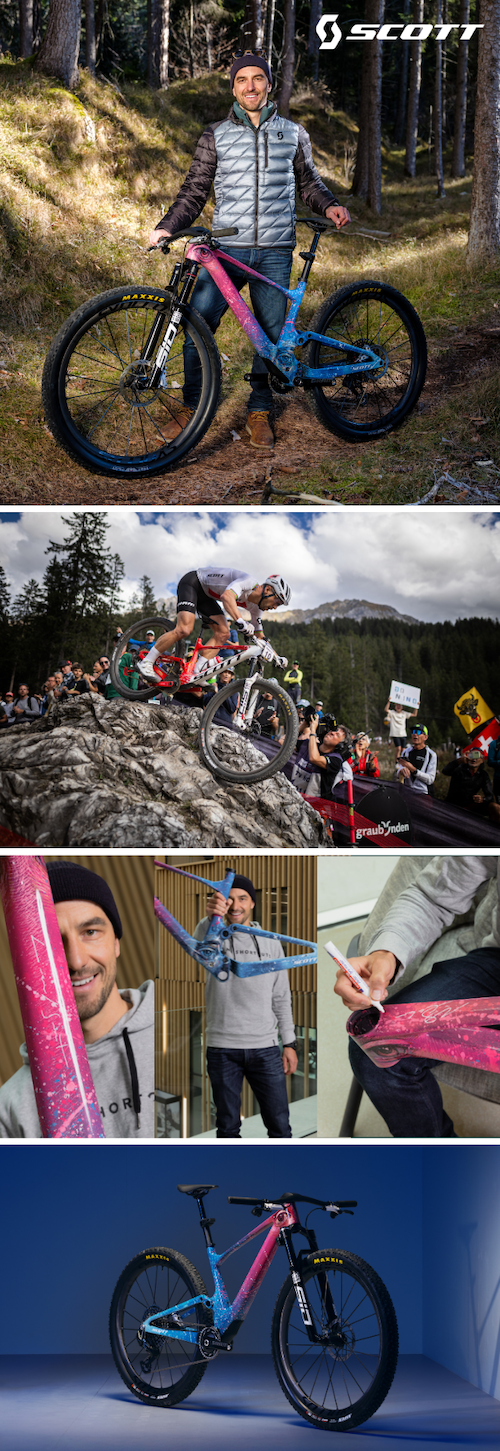 Nino Schurter mit seinem einzigartigen SCOTT Spark RC Mountainbi