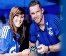 Ralf Fährmann football goalkeeper of Schalke 04 with fan